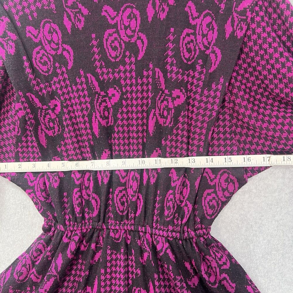Vintage 1980s California Girl by Petrina Aberle floral houndstooth knit s/m* - Picture 13 of 16
